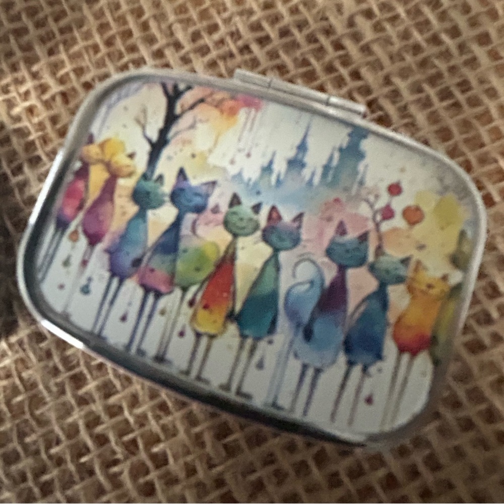 NWOT! Small Cat Medicine Pill Box for When You Need to Carry a Few Pills w/ You.